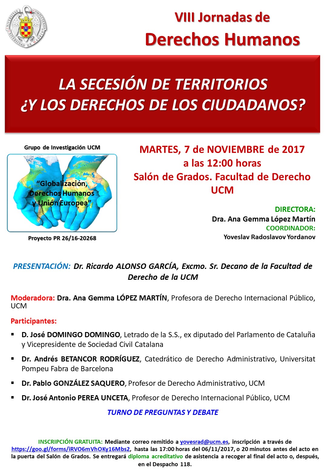 VIII Jornadas de Derechos Humanos: La secesi&oacute;n de territorios &iquest;y los derechos de los ciudadanos?