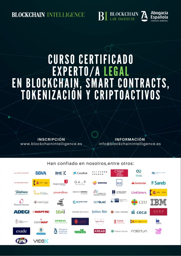 Curso Certificado Experto/a Legal en Blockchain, Smart Contracts, Tokenizaci&oacute;n y Criptoactivos 19&ordf; edici&oacute;n Presencial Online Interactivo
