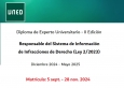 Diploma de Experto Universitario Responsable del Sistema de Informaci&oacute;n Ley 2/2023
