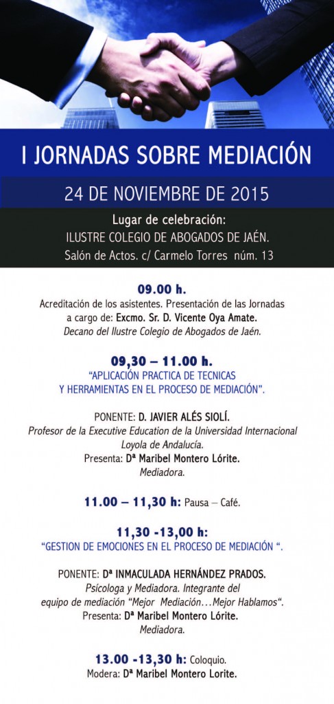 I Jornadas sobre mediaci&oacute;n 